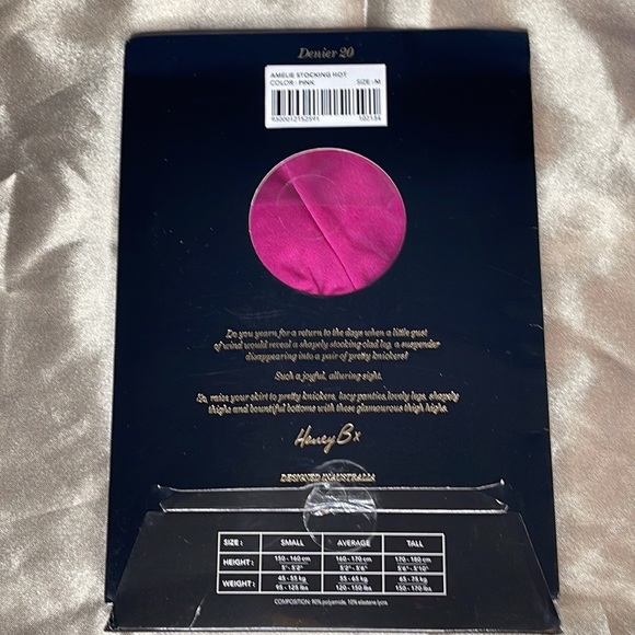 Honey Birdette Amelie Hot Pink Thigh High Stockings - Picture 2 of 2